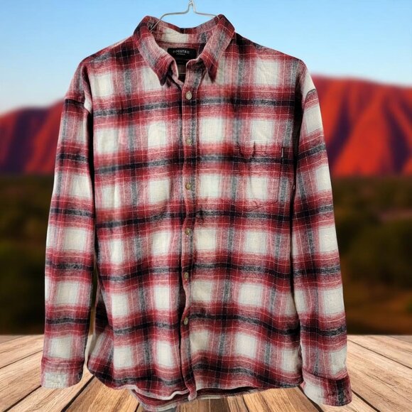 Industrie Australia Red Plaid Flannel ShirtBrushed CottonSize Large